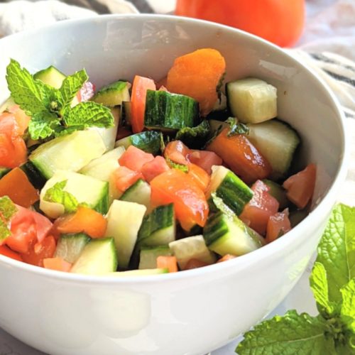 tomato cucumber mint salad recipe vegan vegetarian summer salads dairy free mint and cucumber salad with oil and vinegar dressing