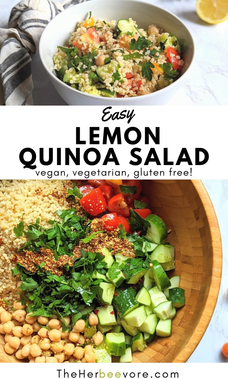 Lemon Quinoa Salad Recipe (Vegan, Gluten Free Side Dishes)