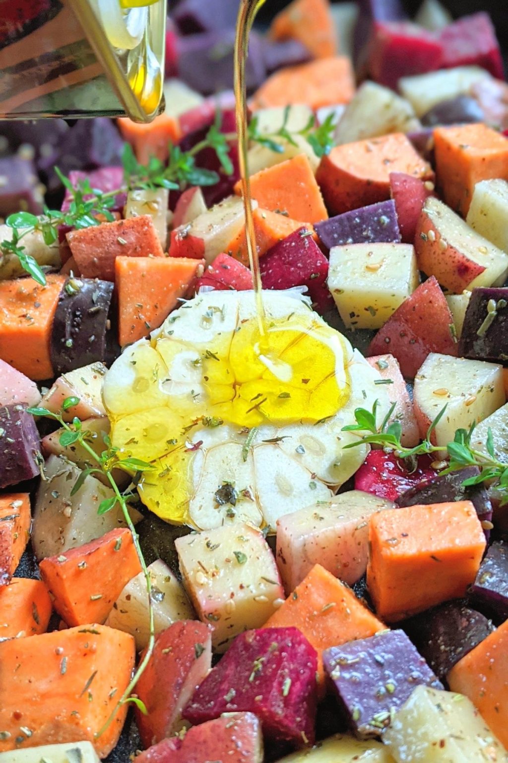 Roasted Root Vegetables with Thyme & Rosemary Recipe The Herbeevore