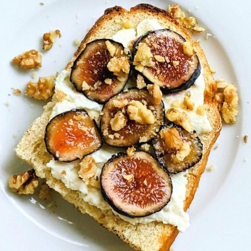fig and honey ricotta toast recipe for breakfast fig recipes healthy brunch ideas with figs fig recipes with honey walnuts ricotta cheese and toast vegetarian