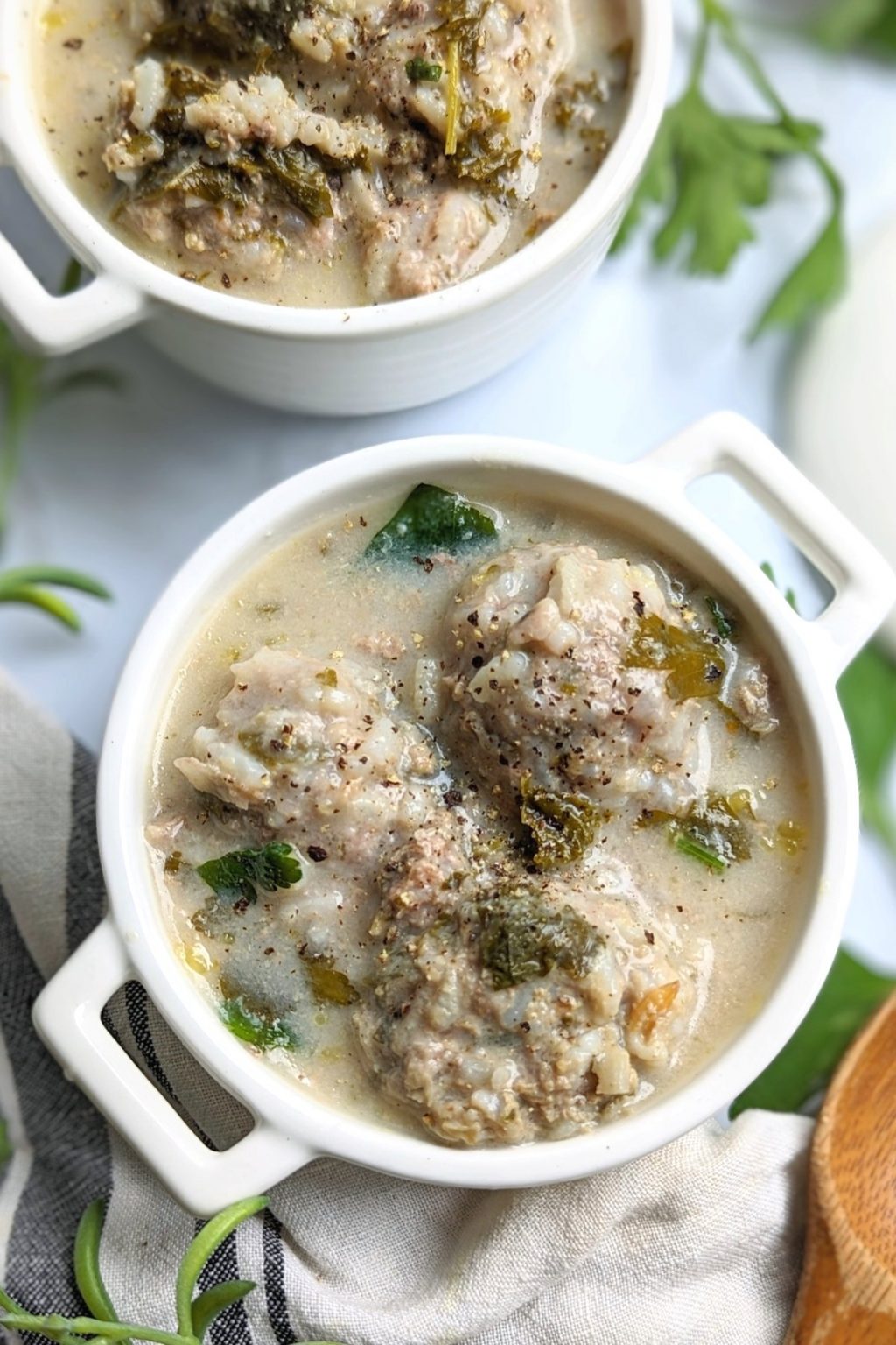 Greek Meatball Soup Recipe (Youvarlakia) The Herbeevore