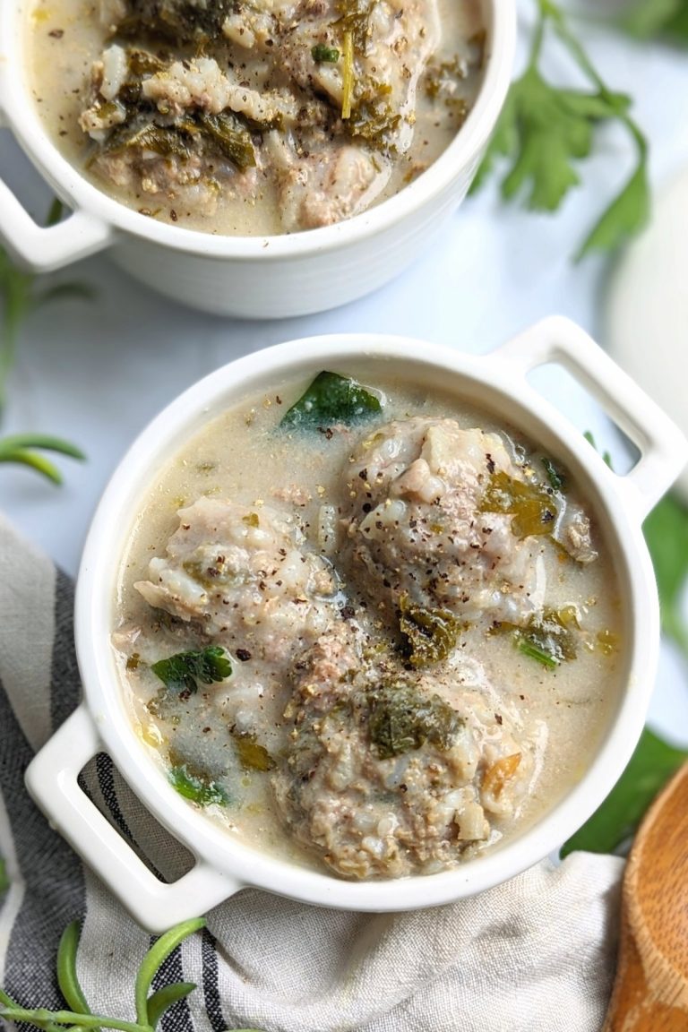Greek Meatball Soup Recipe (Youvarlakia) The Herbeevore