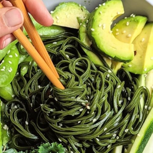 udon salad chlorella noodles recipe healthy green noodles green goddess noodle salad vegan vegetarian