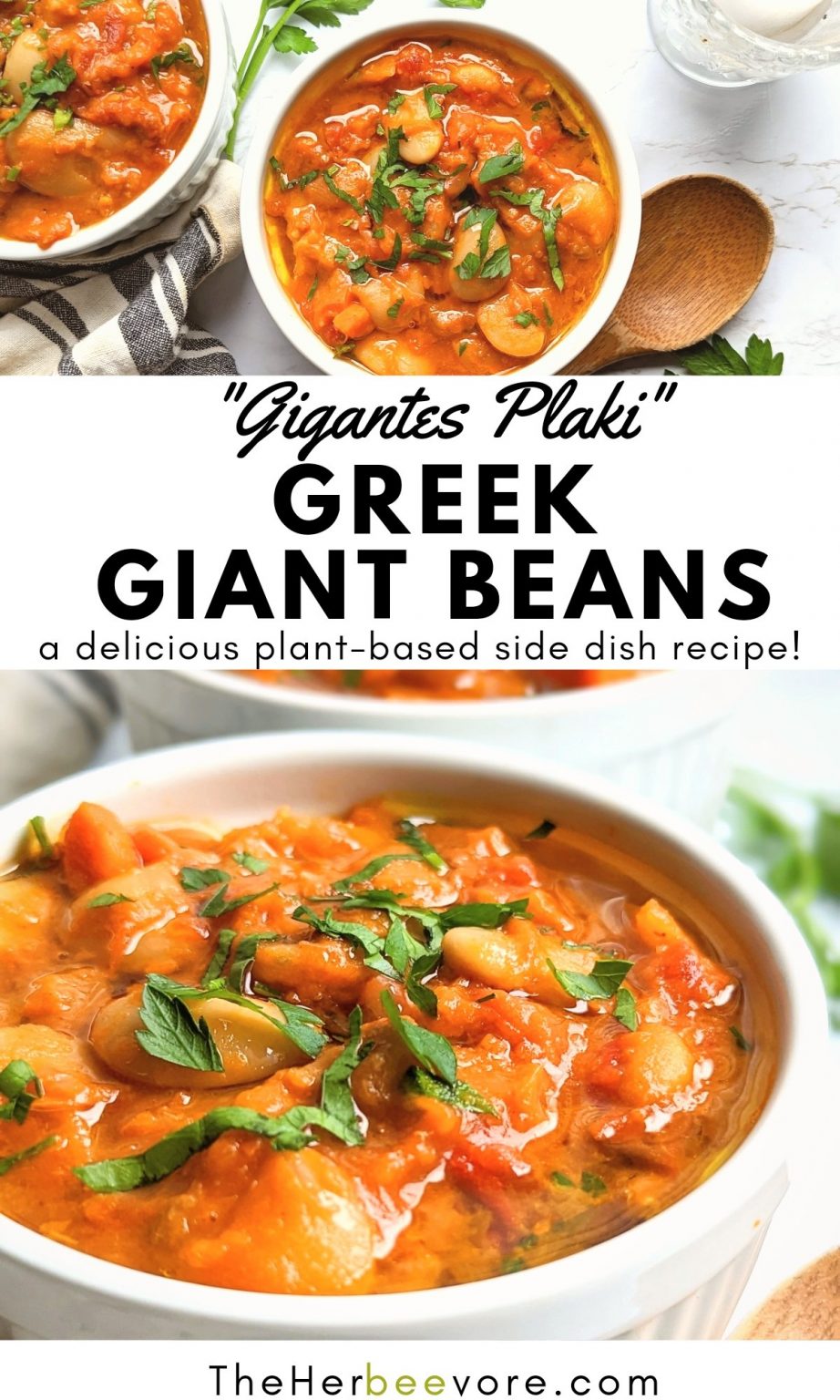 Greek Giant Beans Recipe (Gigantes Plaki) - The Herbeevore