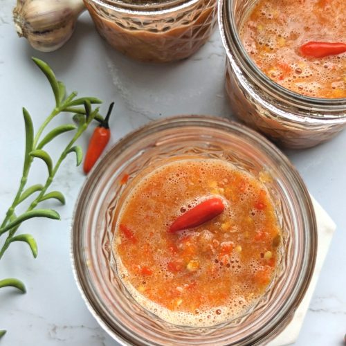thai chili sauce recipe homemade hot sauce with thai peppers spicy hot sauce Malaysian sauce authentic hot sauce