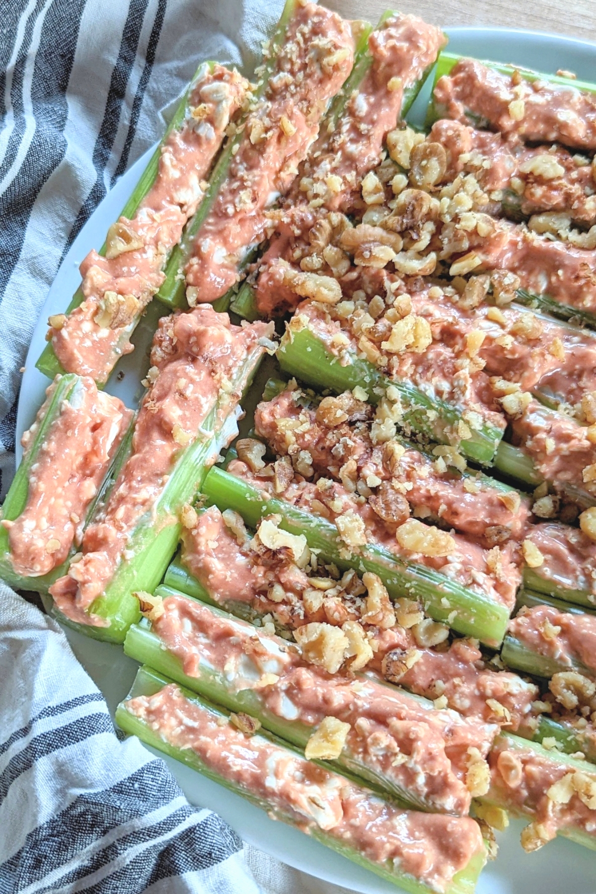 celery stuffed with cream cheese chili sauce or ketchup grated onion and topped with walnuts retro appetizers