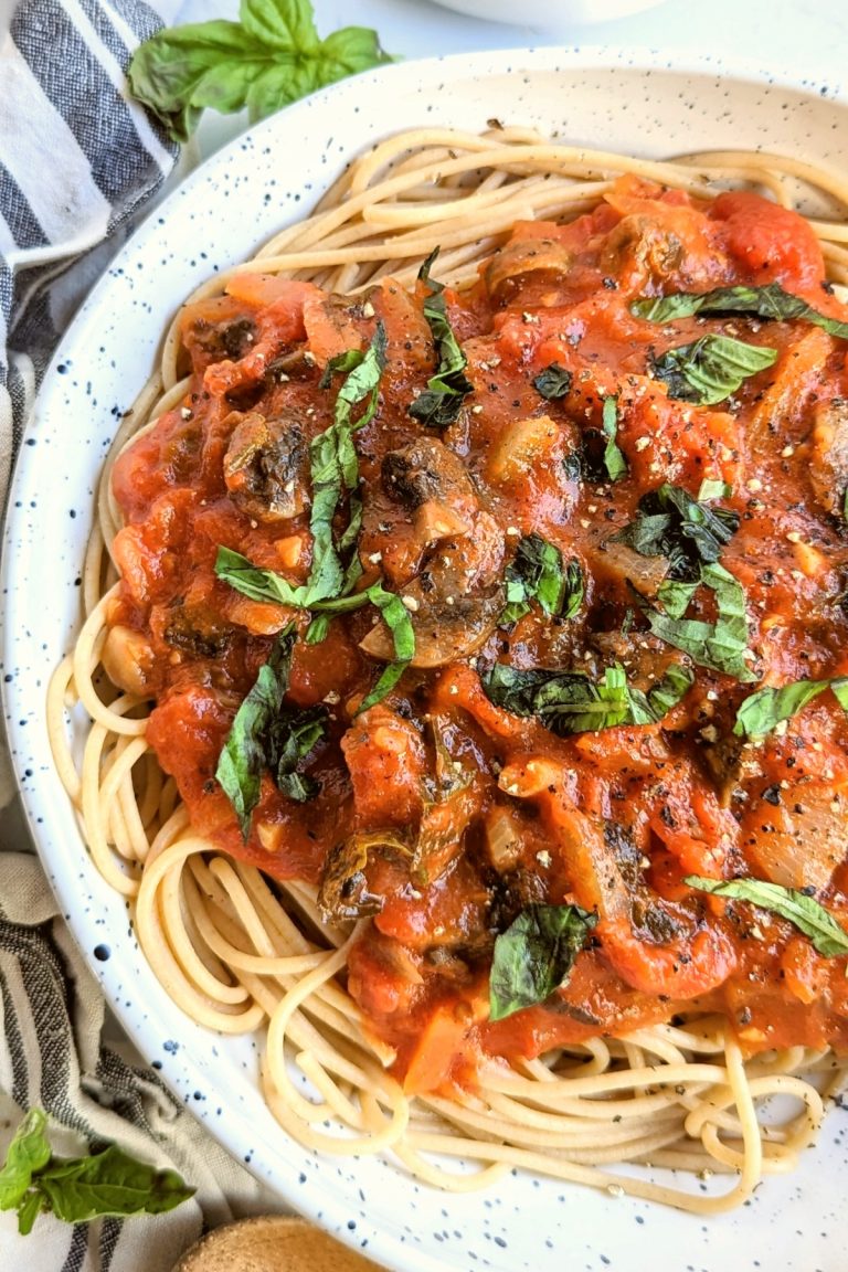 Tomato Mushroom Pasta Sauce Recipe (Vegetarian) The Herbeevore