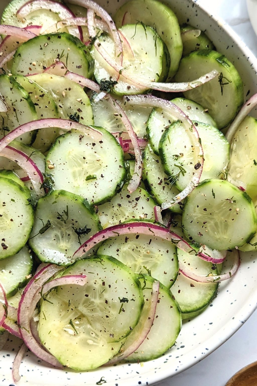 Old fashioned cucumbers and onions in vinegar family recipe the