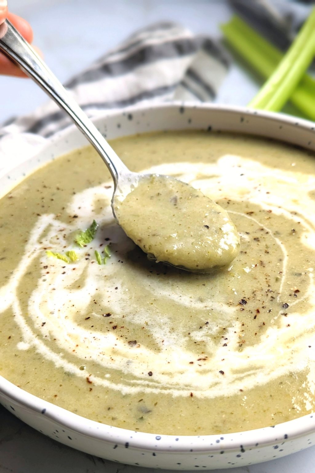 Creamy Vegan Celery Soup Recipe (Dairy Free) The Herbeevore