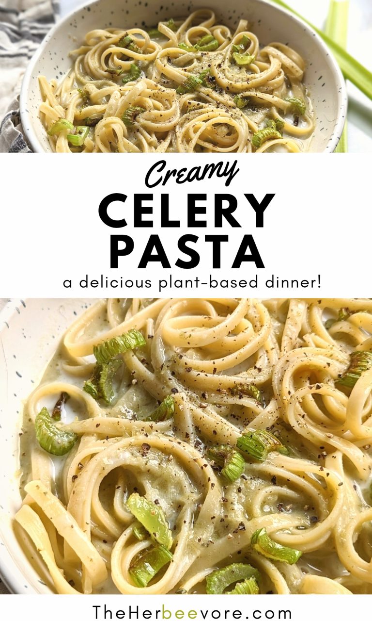Creamy Celery Pasta Recipe The Herbeevore