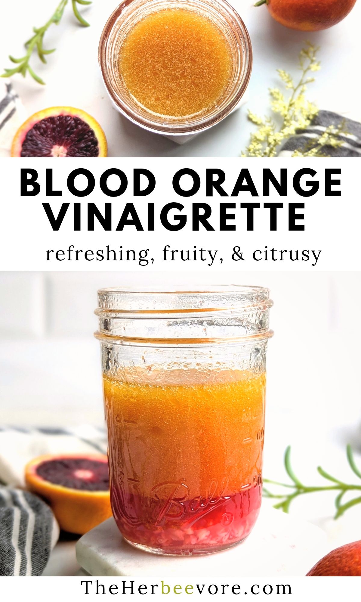 blood orange vinaigrette recipe that is fancy refreshing fruity and citrusy salad dressing with blood orange juice