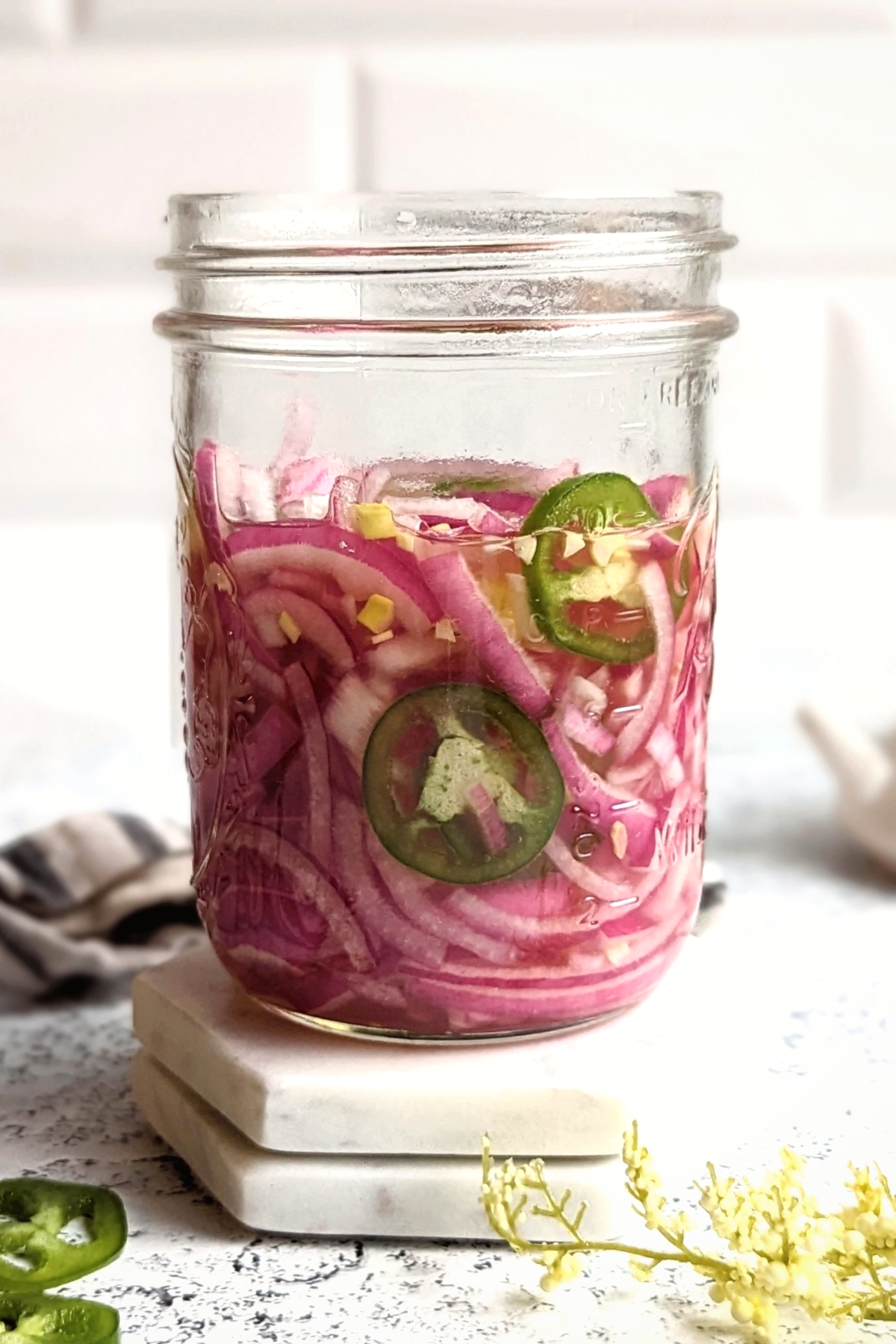 pickled red onions and jalapeno recipe with vinegar sugar and salt