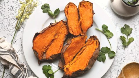 Air Fryer Whole Sweet Potatoes Recipe - The Herbeevore