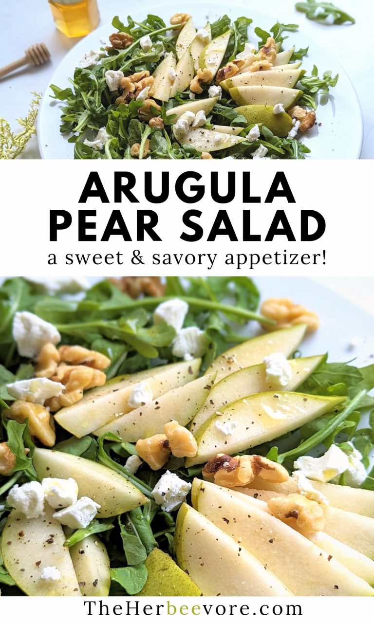 Arugula Pear Salad Recipe with Honey Vinaigrette Dressing