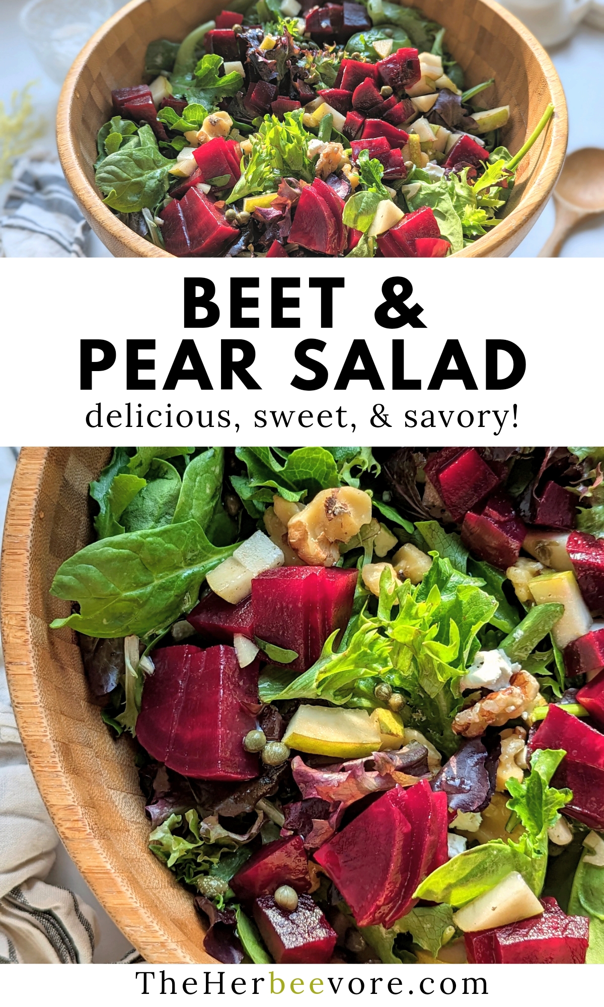 beet and pear salad delicious sweet and savory salad recipes an easy appetizer or side salad with beets and fruit.