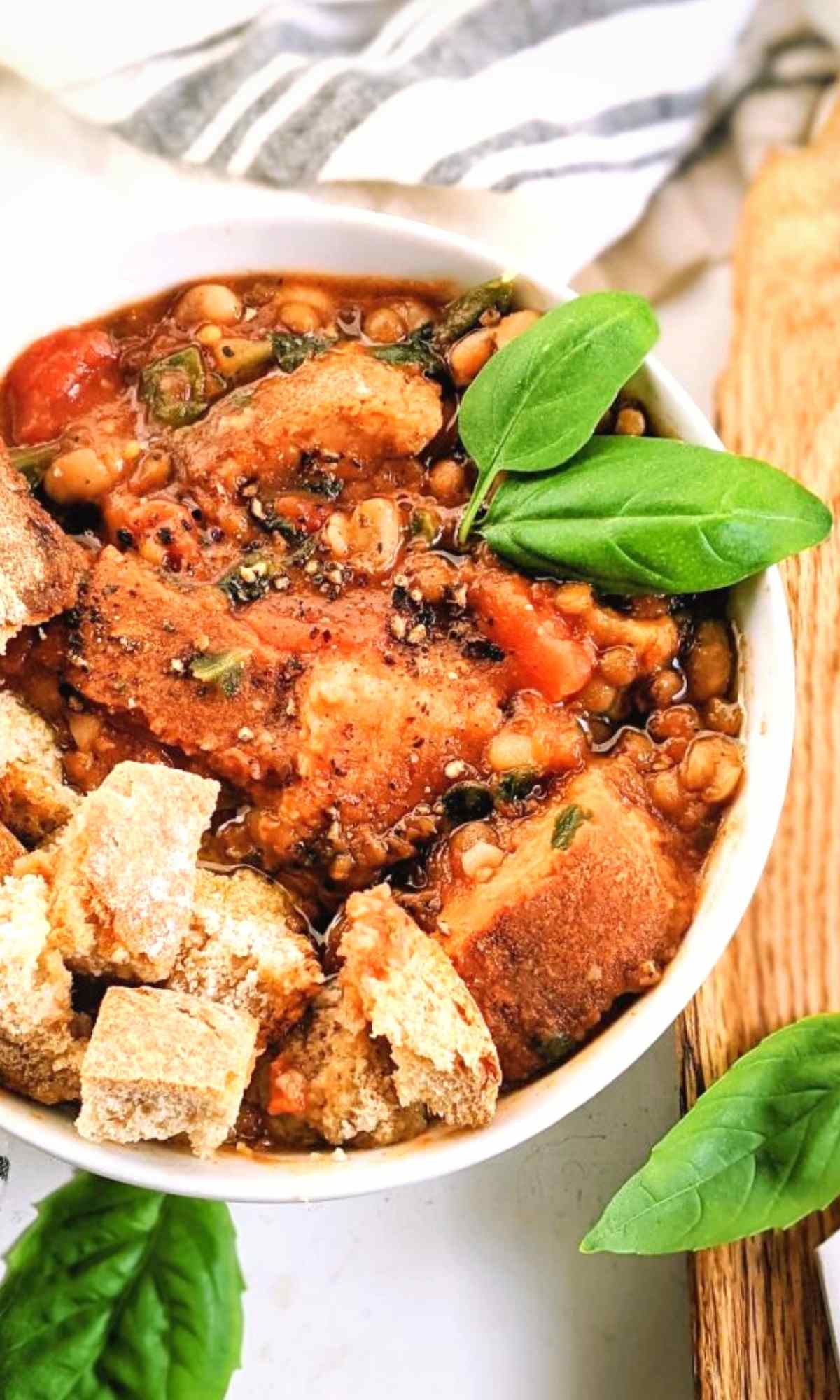 tuscan ribollita soup recipe vegan gluten free vegetarian veganuary meatless monday filling soup recipes with leftover bread stale