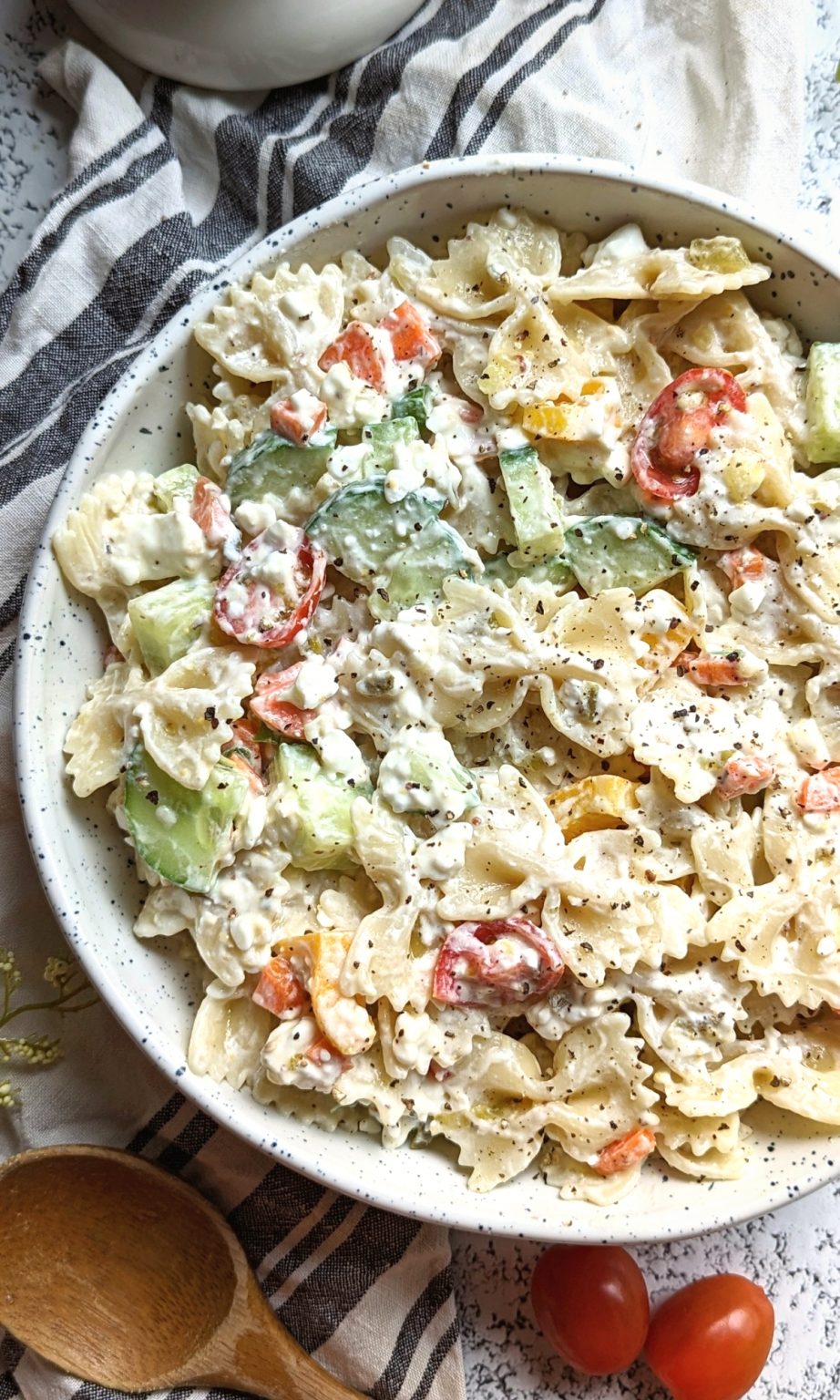 Creamy Cottage Cheese Pasta Salad Recipe (High Protein) The Herbeevore