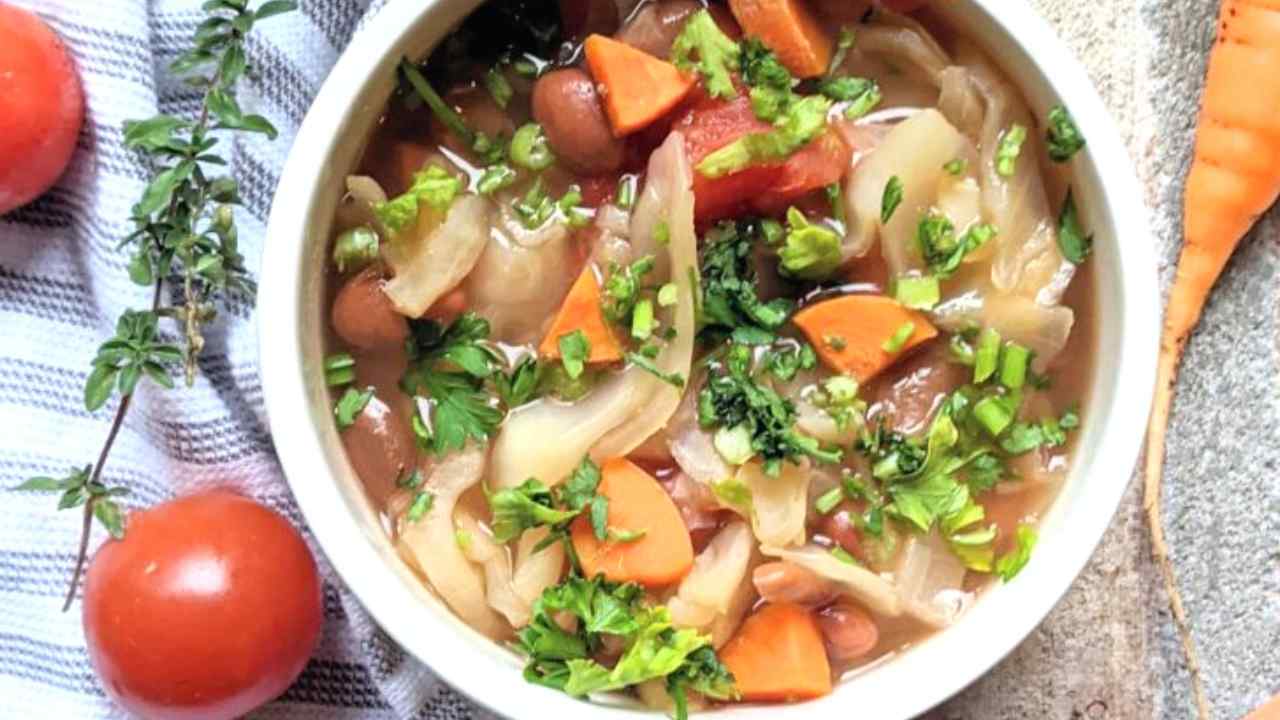 cabbage soup with beans high fiber soup cabbage bean soup recipe vegan vegetarian gluten free