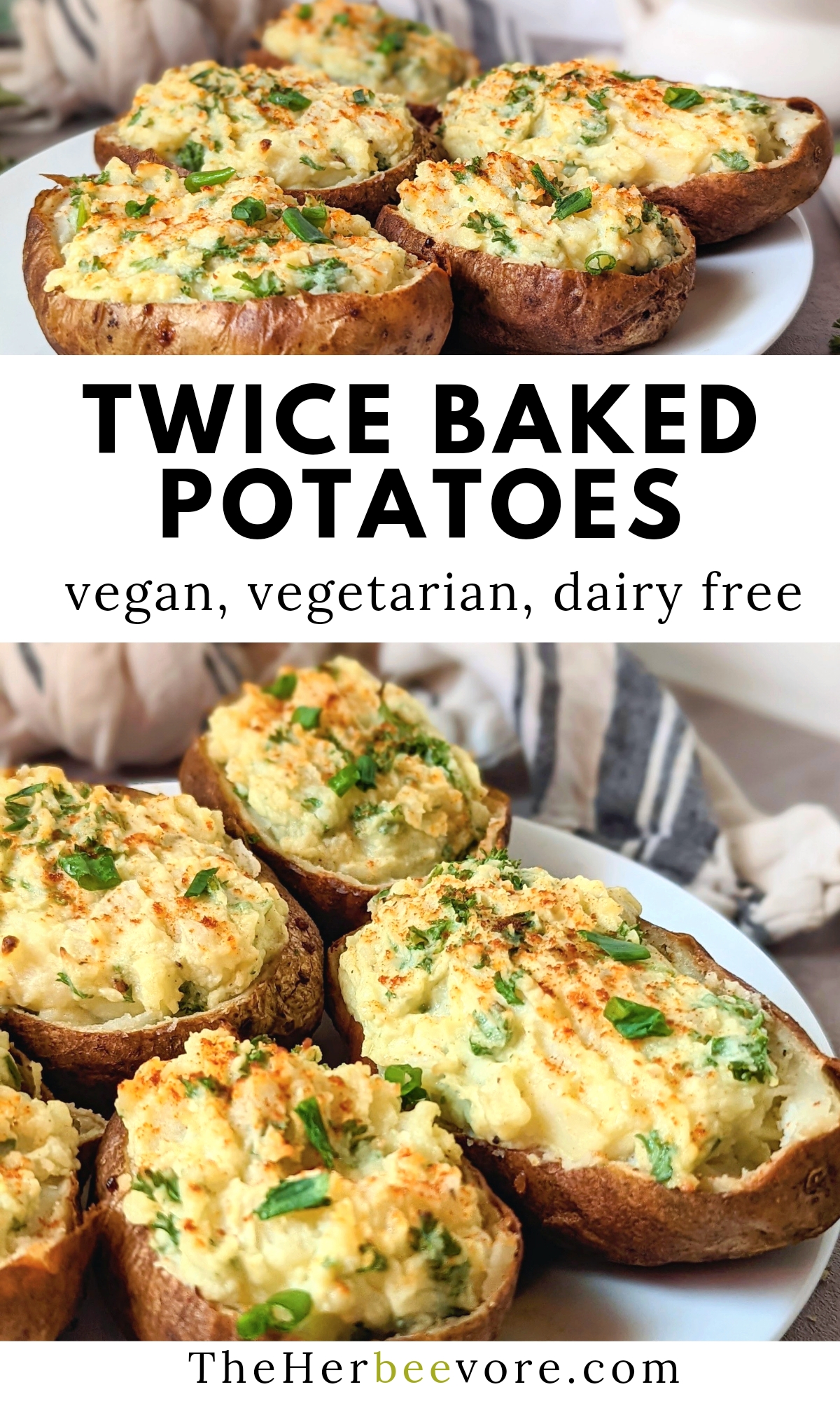 vegan twice baked potato recipe vegetarian gluten free dairy free twice baked potatoes without cheese or milk