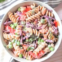 creamy veggie pasta salad recipe with mayo creamy pasta salad vegan gluten free egg free dairy free recipes