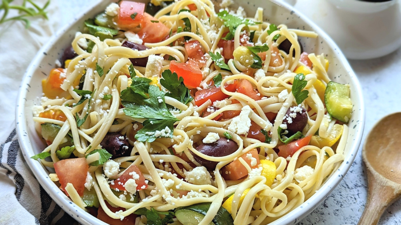 long noodle pasta salad with linguine vegetarian recipes easy twirl pasta salad recipes with veggies and feta cheese