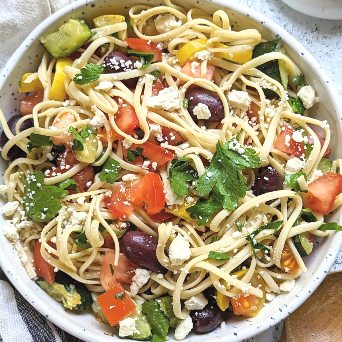 Linguine Pasta Salad Recipe (Vegetarian)