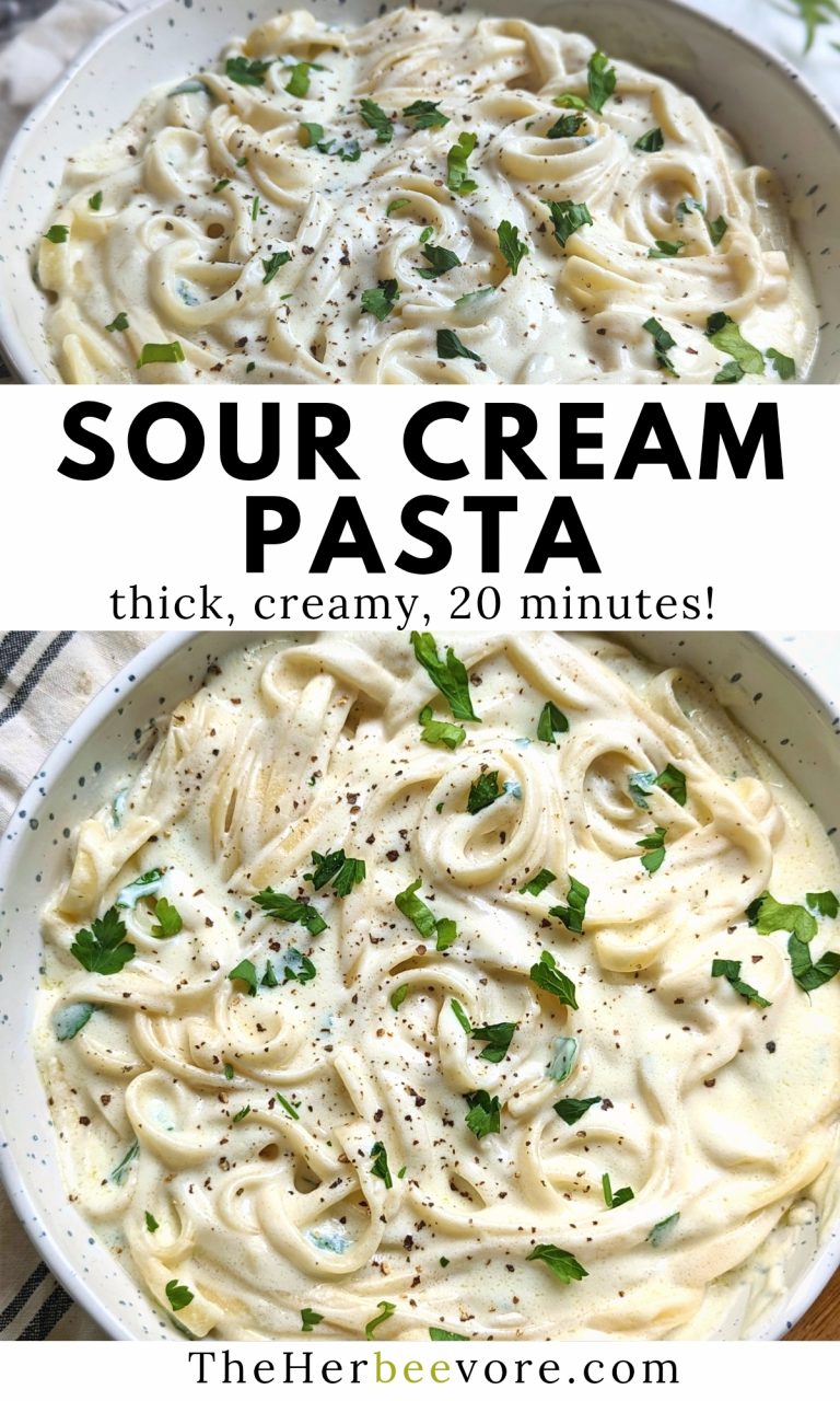 Sour Cream Alfredo Pasta Recipe The Herbeevore