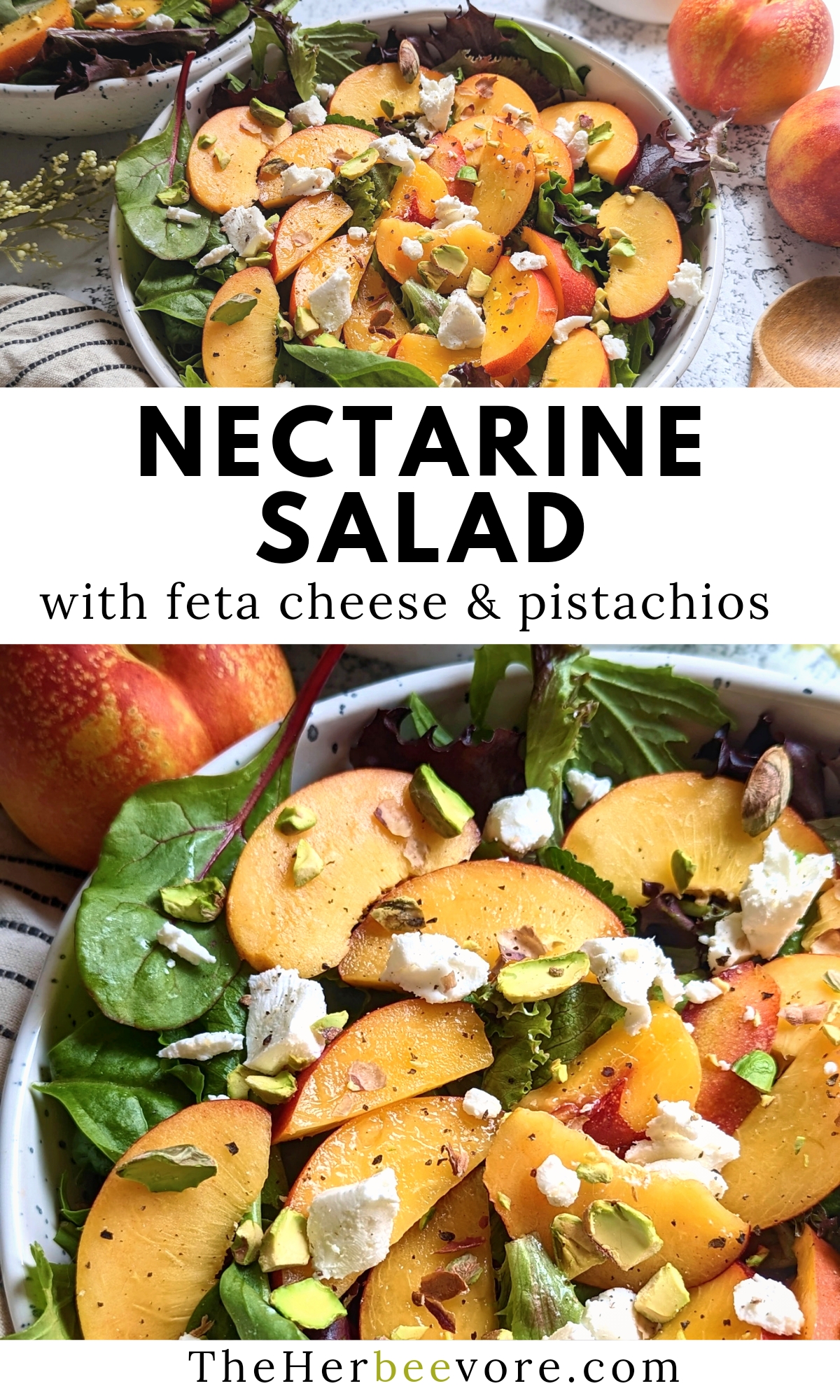 nectarine salad with feta cheese and pistachios healthy summer salad recipes with fruit