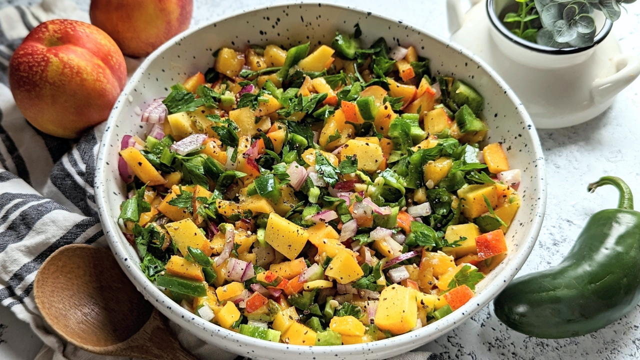 summer fruit salsa with peaches or nectarines healthy salsa without cooking