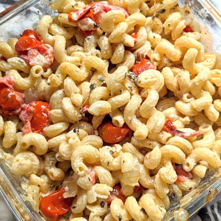 Baked Goat Cheese Pasta with Tomatoes Recipe - The Herbeevore