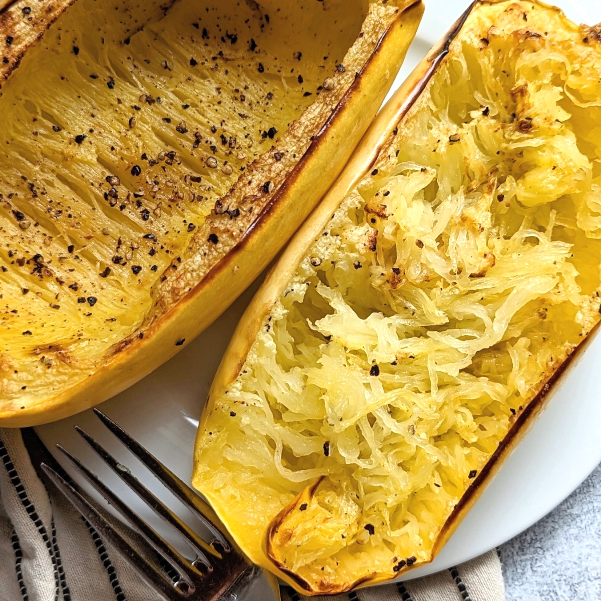 air frying spaghetti squash with olive oil salt and pepper easy keto air fryer recipes low carb vegetables vegan low carbohydrate veggies