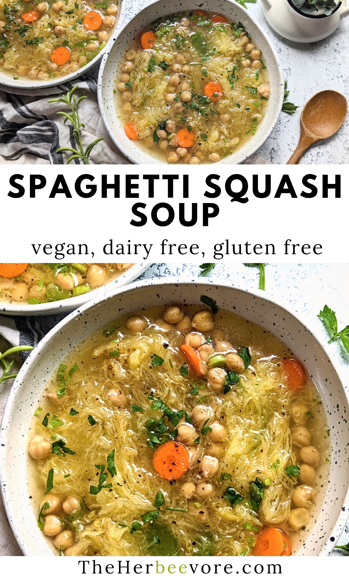 spaghetti squash soup recipe vegan dairy free gluten free noodle soup low calorie soup recipes plant based soups