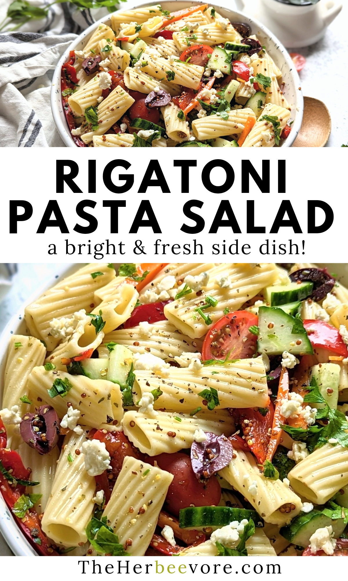 rigatoni pasta salad recipe a bright and fresh side dish with rigatoni pasta vegetarian