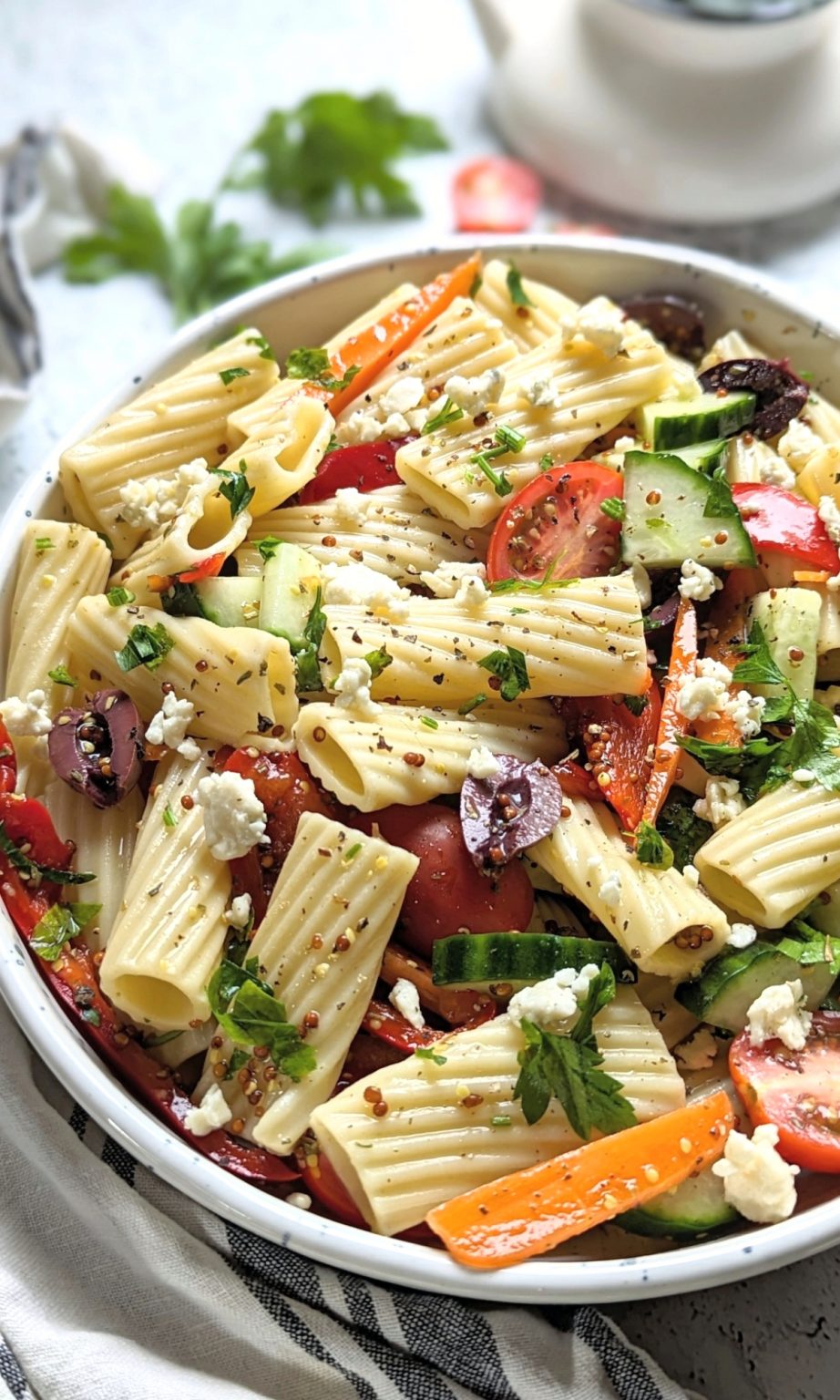 Rigatoni Pasta Salad Recipe - The Herbeevore
