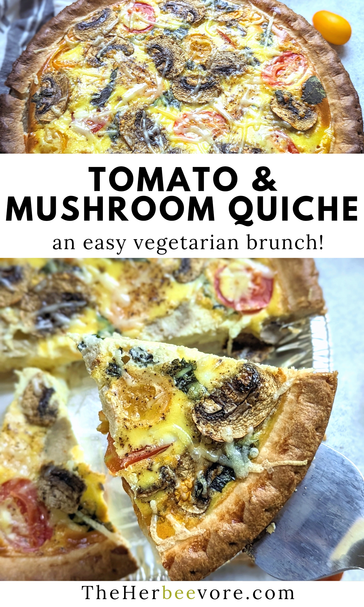 tomato mushroom quiche recipe vegetarian brunch recipes meatless
