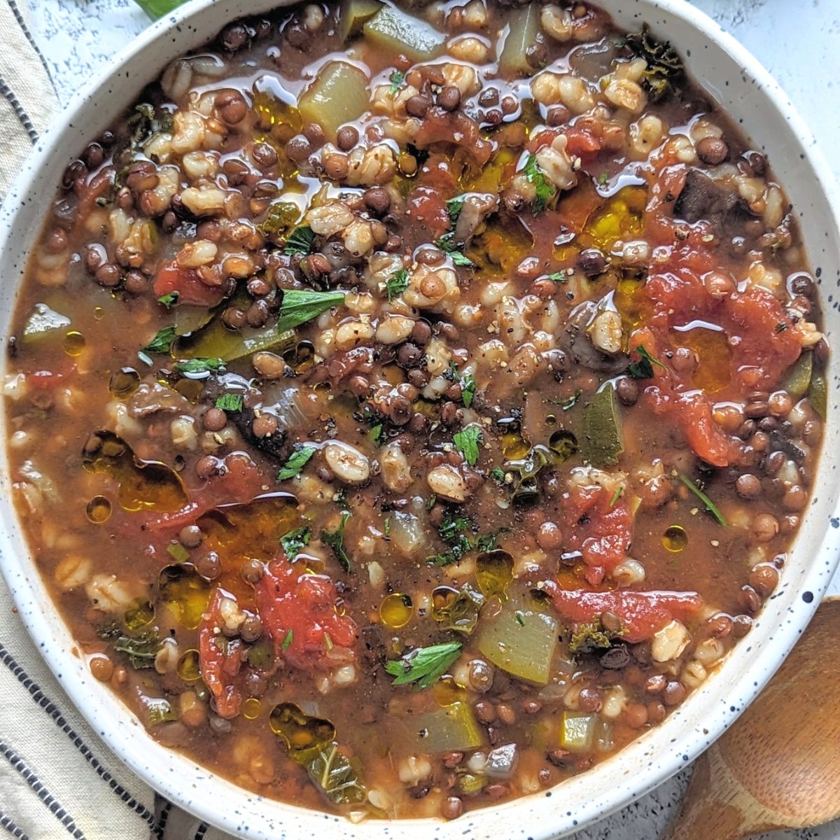 barley lentil soup recipe vegan vegetarian high fiber soups with lentils high protein lunch recipes