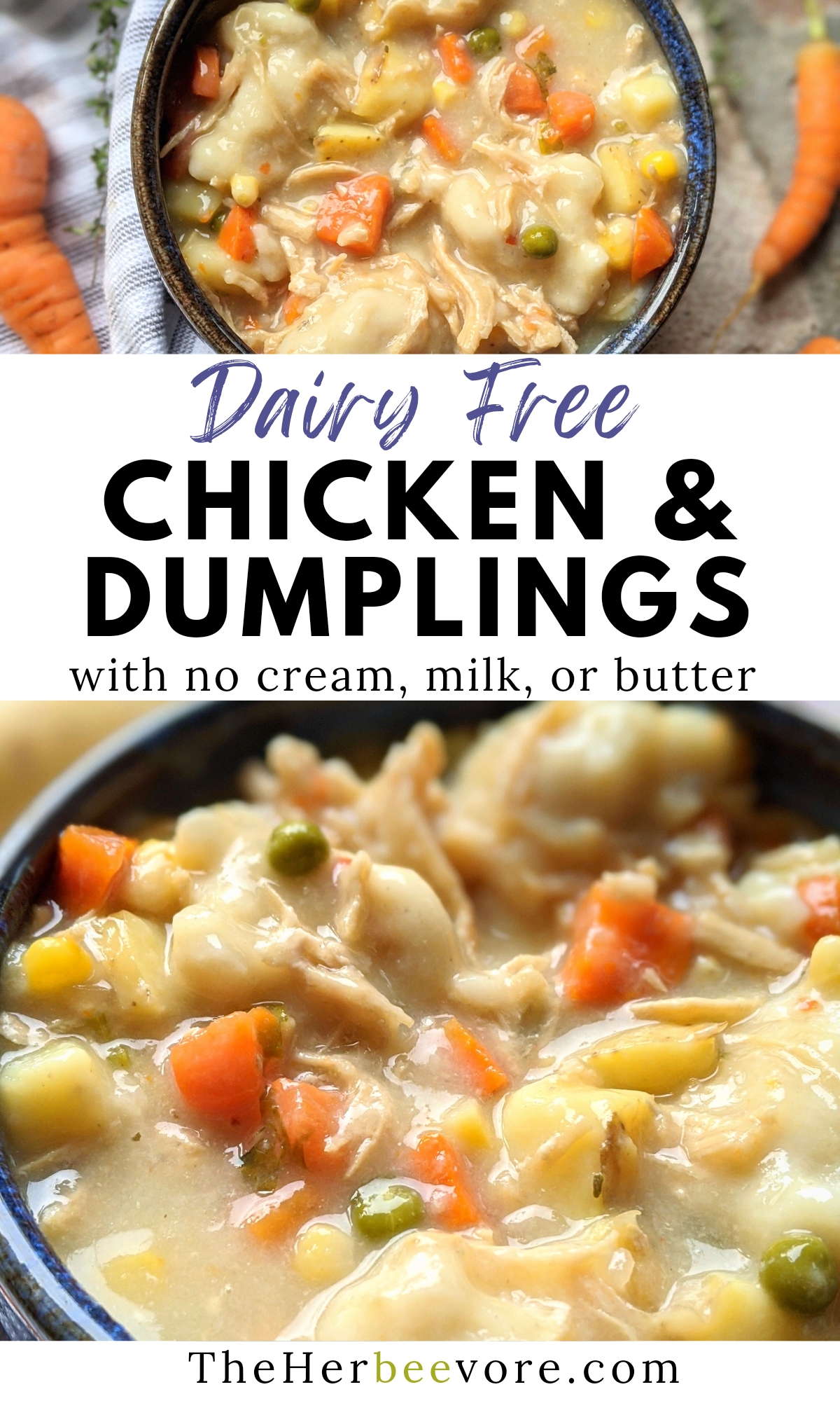 dairy free chicken and dumplings recipe no milk butter or cream easy homemade dumplings no dairy