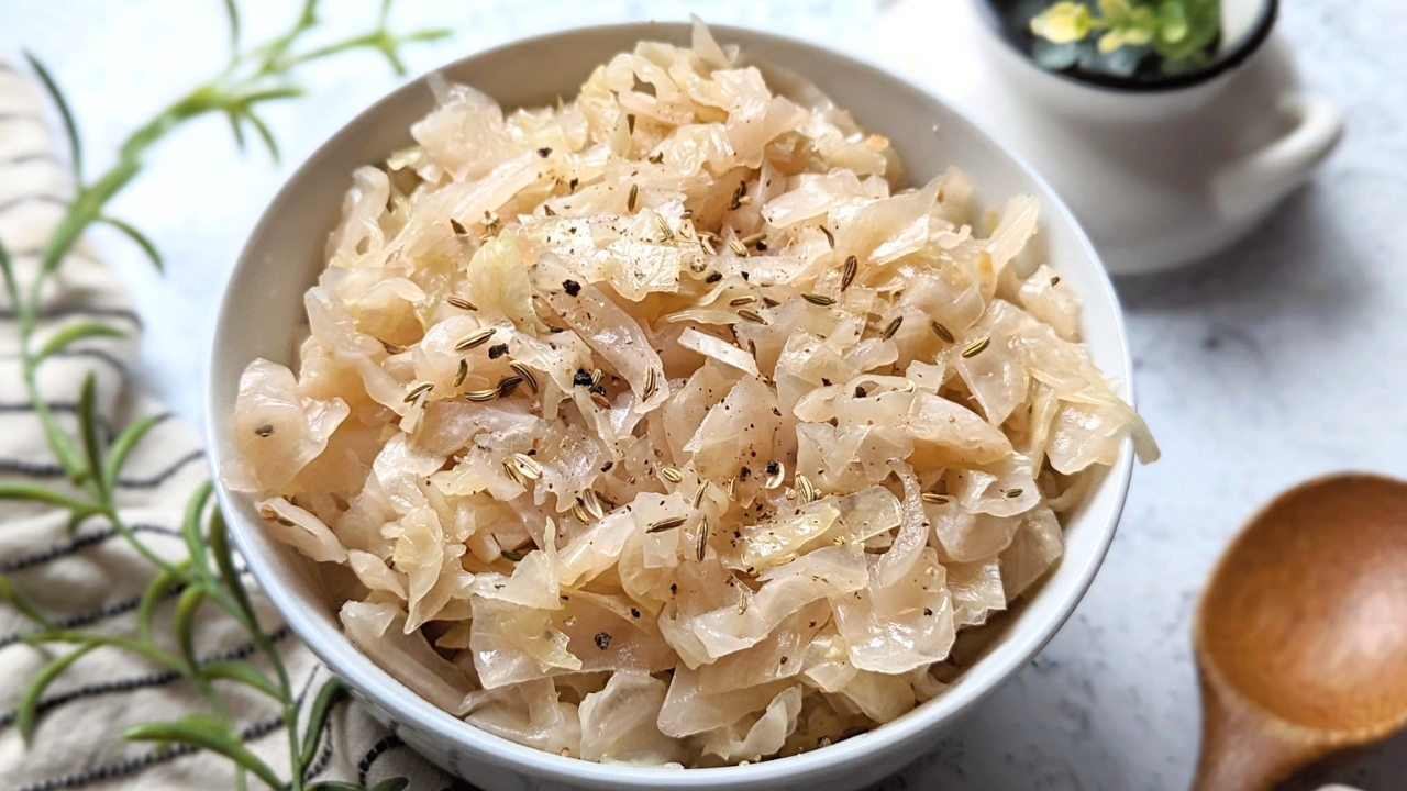 sweet green cabbage recipe with caraway seeds sugar vinegar and salt