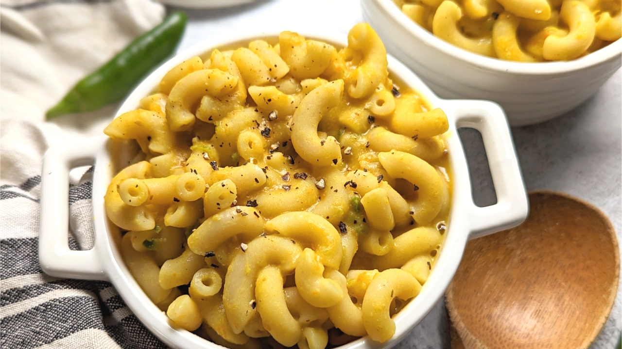 dairy free spicy mac and cheese with jalapeno peppers vegan cashew mac and cheese recipes