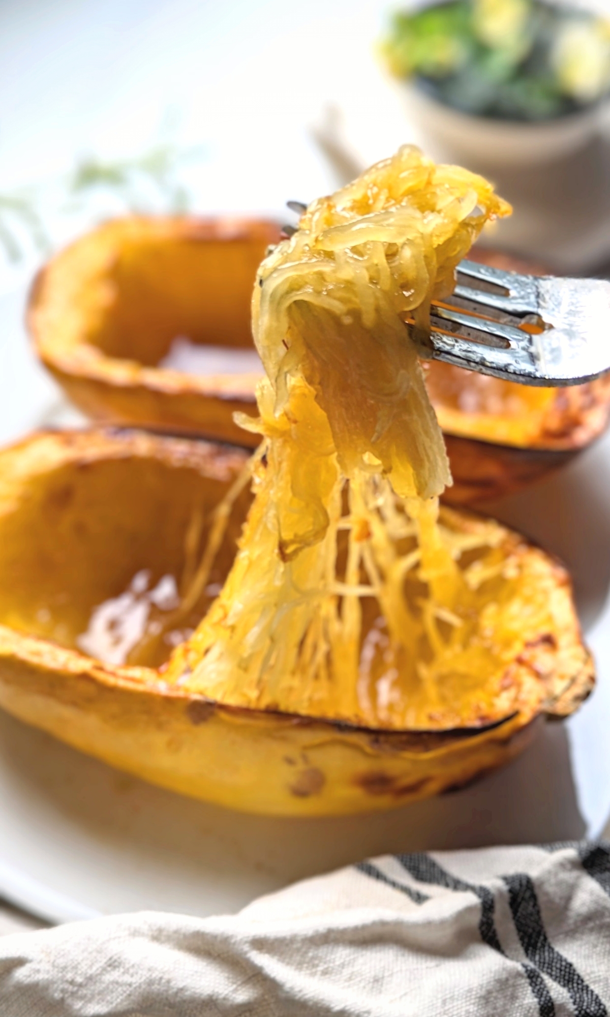 sweet spaghetti squash recipe with brown sugar salt pepper butter and maple syrup