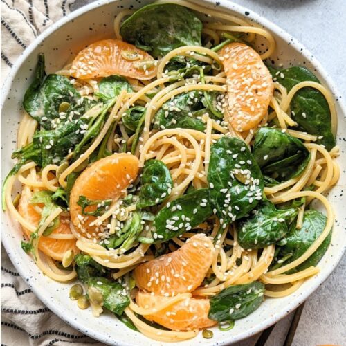 sesame noodle salad with oranges savory orange recipes with pasta and salad spinach recipes