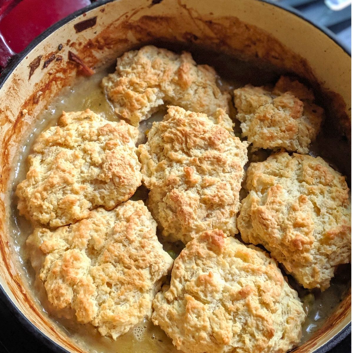 dutch oven pot pie recipe with vegetables and biscuits chicken free pot pie