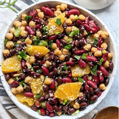 asian bean salad recipe with kidney beans chickpeas black beans and oranges