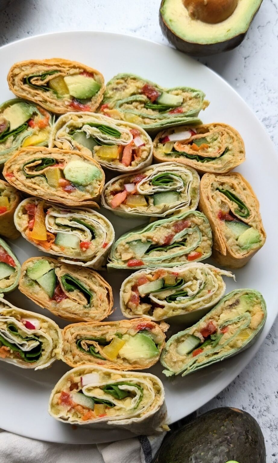 Vegan Pinwheels Recipe with Avocado & Chickpeas - The Herbeevore