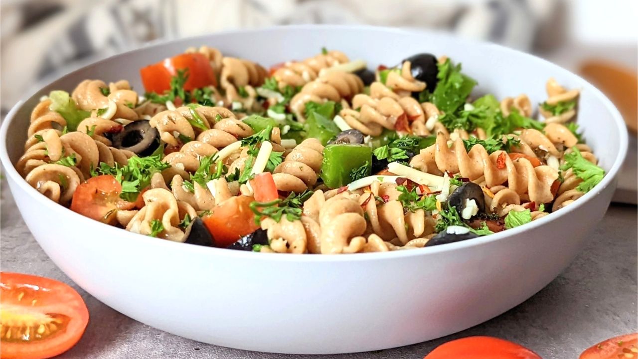 whole wheat rotini pasta salad recipe easy wheat noodle salad ideas with fresh veggies