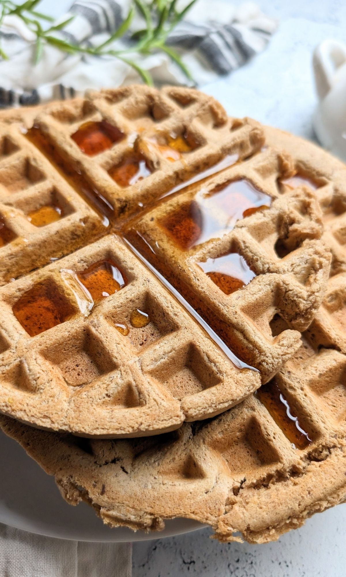 waffles with oat flour easy vegan and vegetarian oatmeal waffles with no eggs or dairy and with maple syrup and coconut oil
