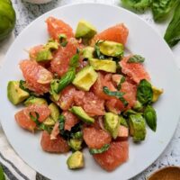 grapefruit basil avocado salad with lime juice fruit and avocado salad recipes healthy raw vegan gluten free breakfast ideas