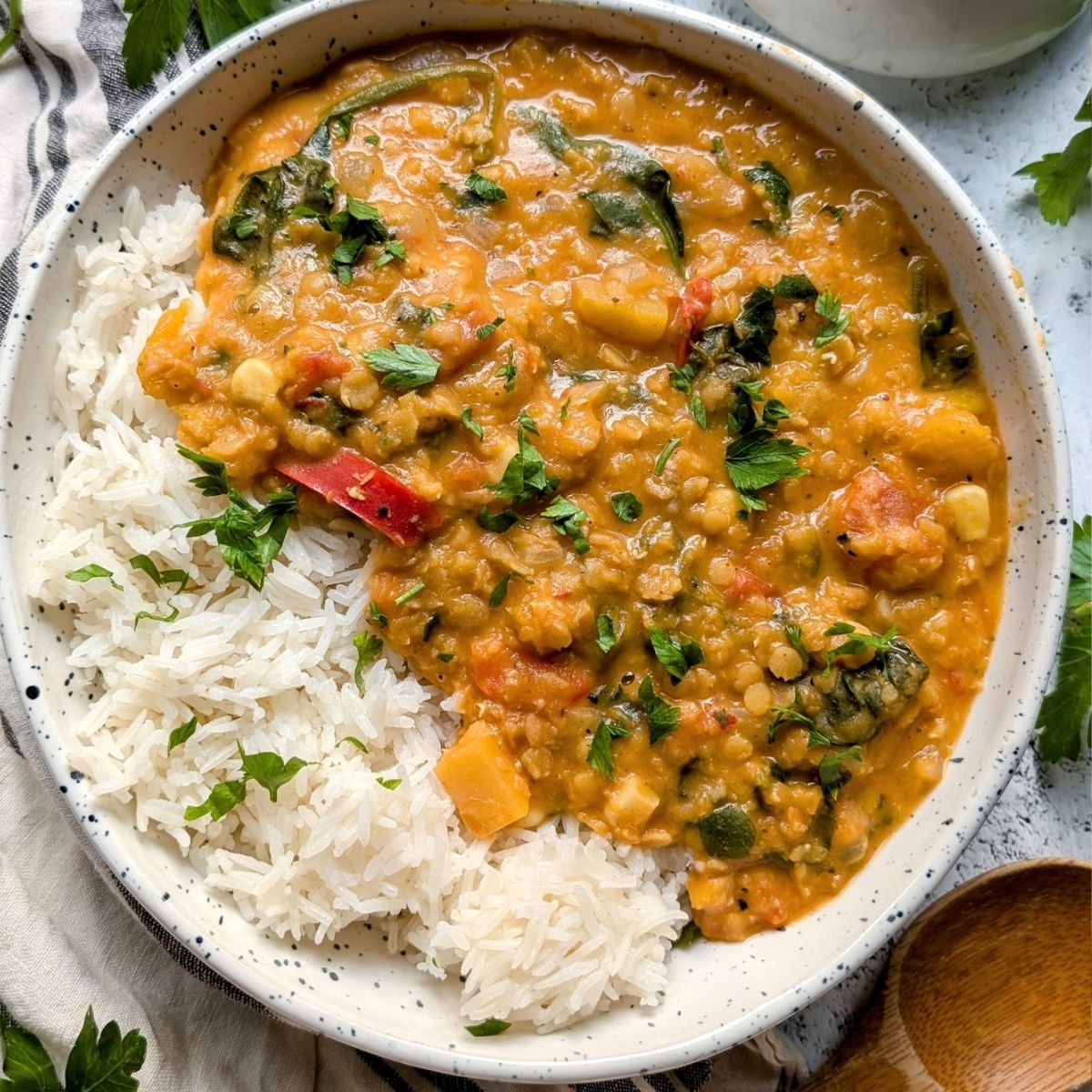 butternut squash red lentil dahl recipe vegan gluten free dairy free dal recipe red lentil and squash indian recipes healthy plant based high protein indian food.