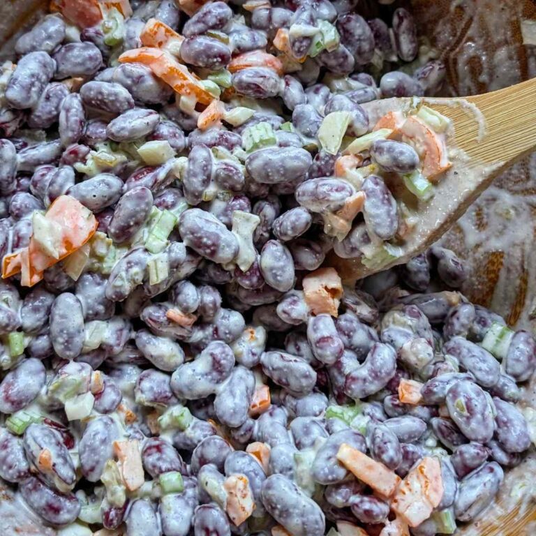 Creamy Kidney Bean Salad Recipe (White Fence Farm Copycat) The Herbeevore