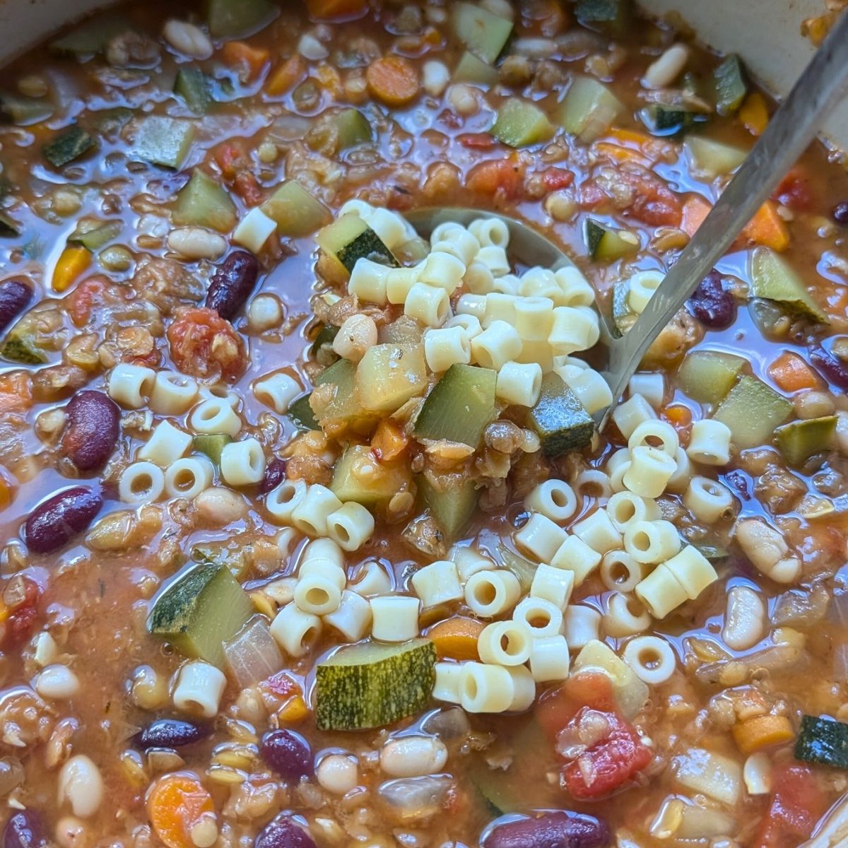 adding cooked pasta to soups at the end to prevent it from getting mushy.